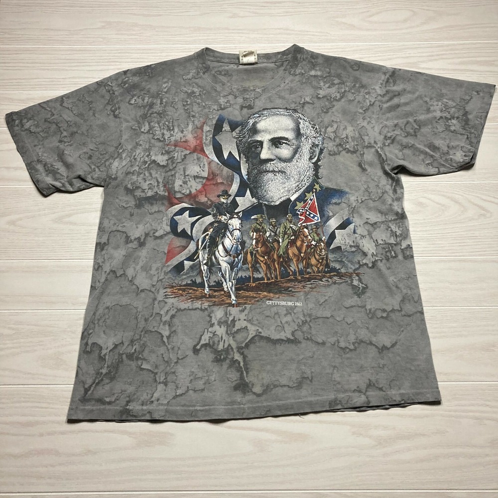 Vintage Ragtops Gettysburg Civil War T-Shirt Sz XL AOP Single Stitch Made in USA